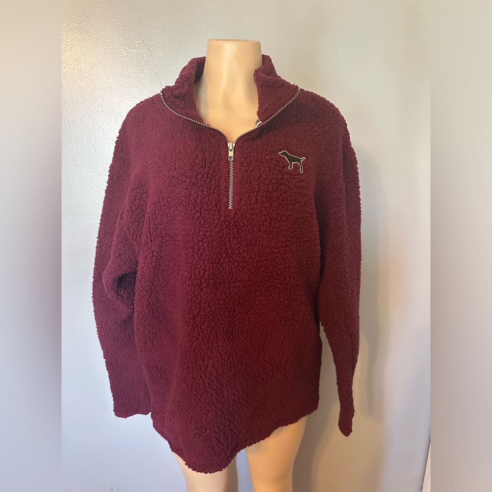 Pink Victoria secret sweater half zip up